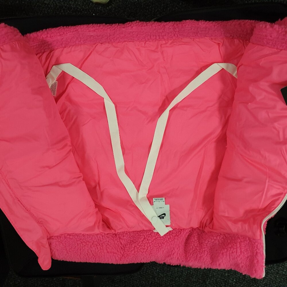 NWT Nike Therma-FIT Women High-Pile Pink Jacket Sherpa M - Picture 6 of 10